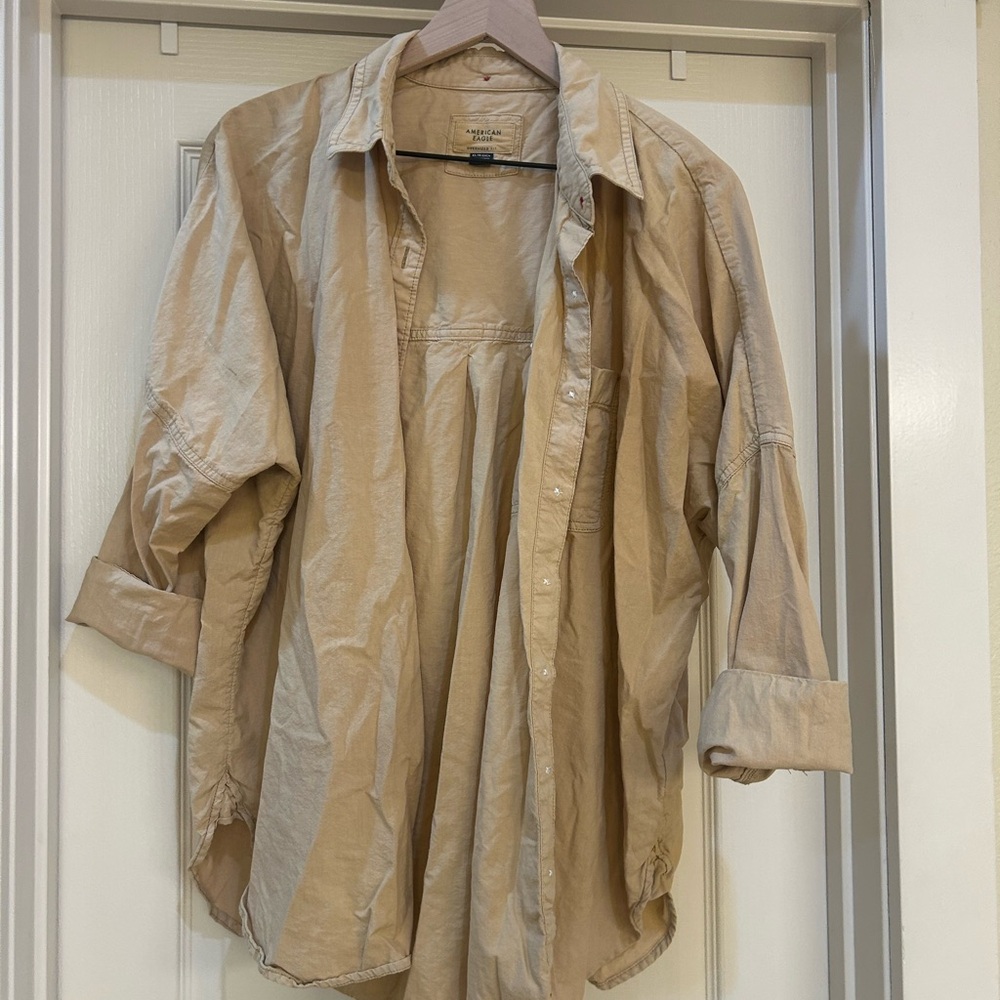 American Eagle Outfitters Beige Oversized Fit Shirt